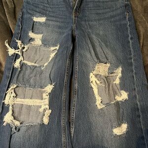 Distressed Blue Jeans